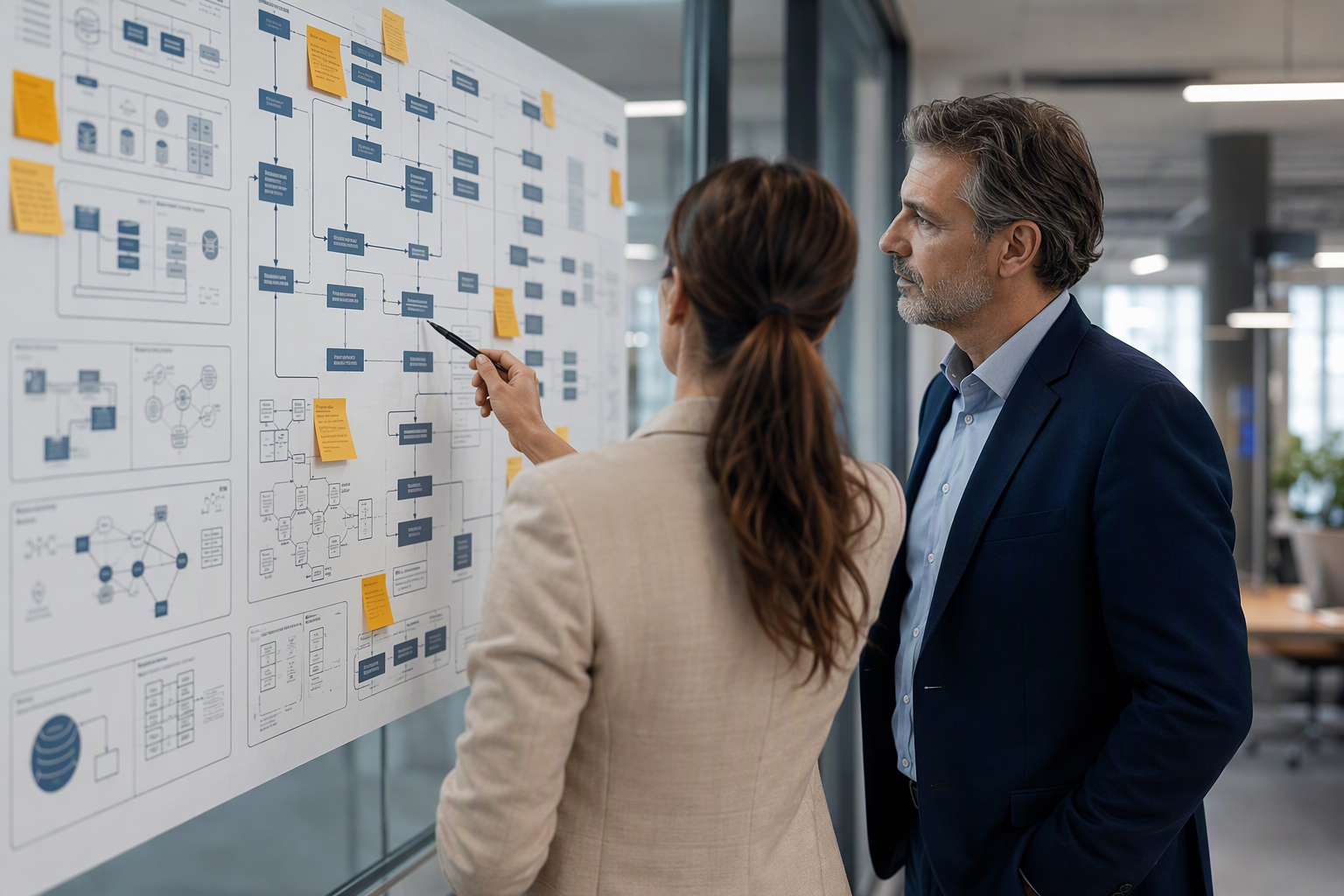 Consultants reviewing ERP architecture